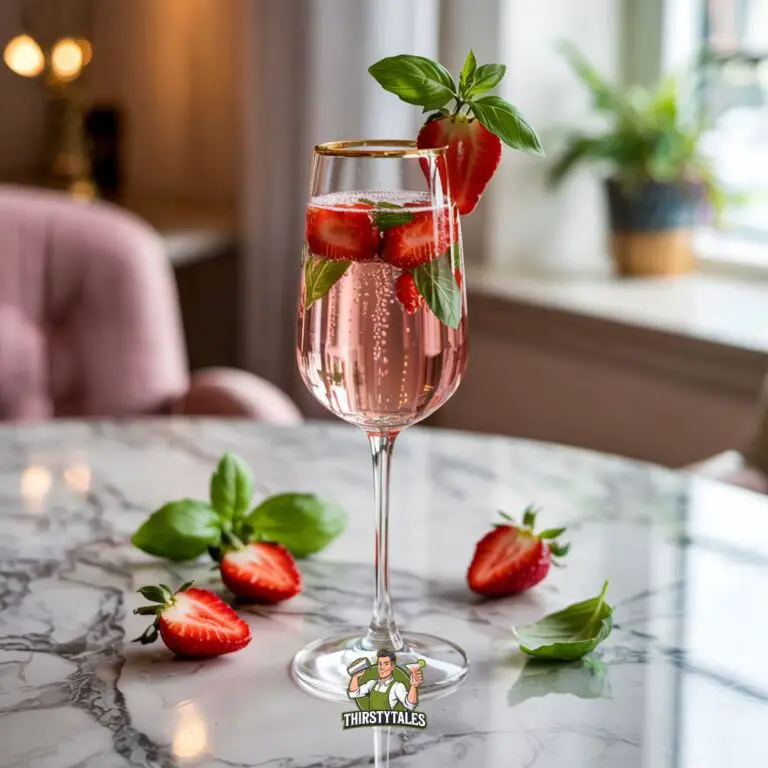 Prosecco with Strawberry and Basil Cocktail Recipe