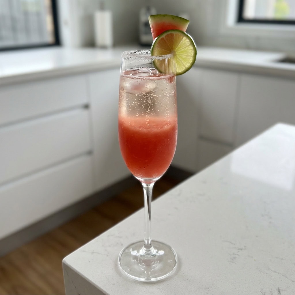 Prosecco with Watermelon Margarita Twist Cocktail Recipe
