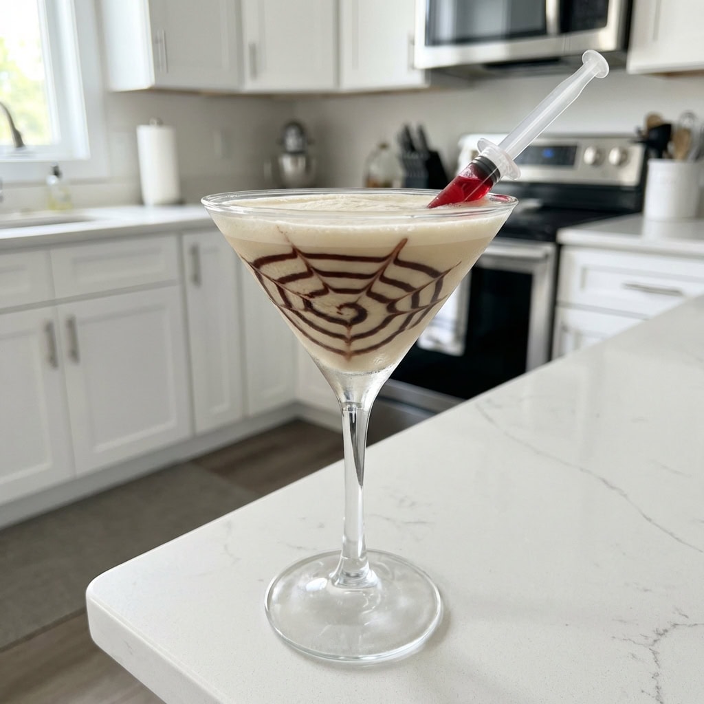Spider’s Web Gin Fizz with Syringe Cocktail Recipe
