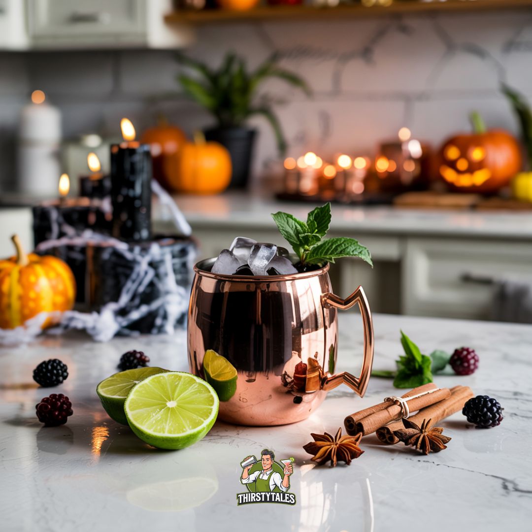 Spooky Black Moscow Mule Cocktail Recipe