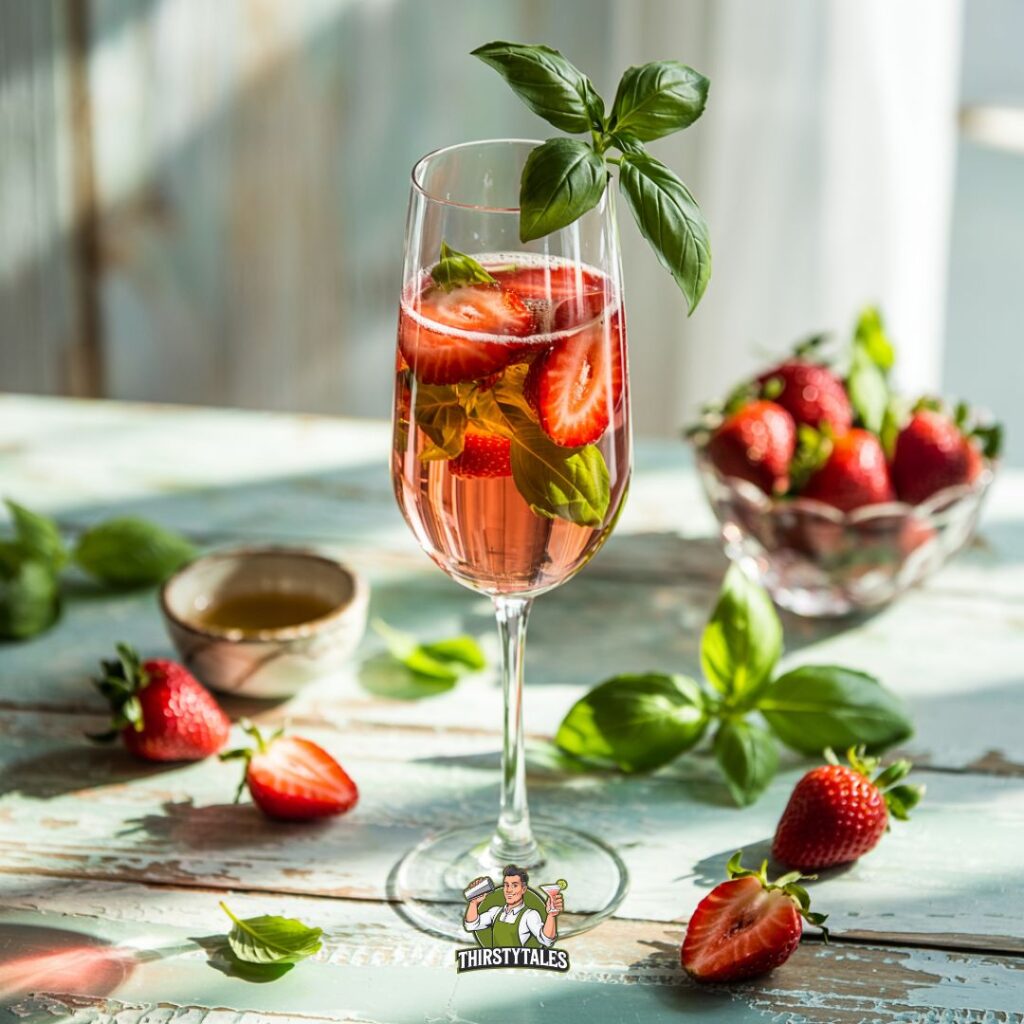 Strawberry Basil Prosecco Cocktail Recipe