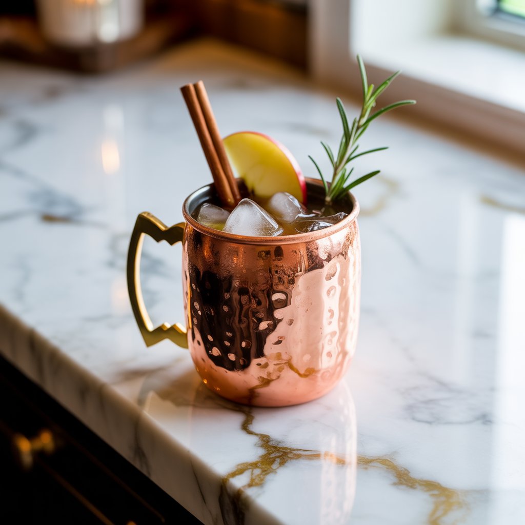 Spiced Apple Whiskey Mule Cocktail Recipe