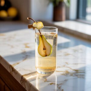 Pear and Ginger Vodka Collins Cocktail Recipe