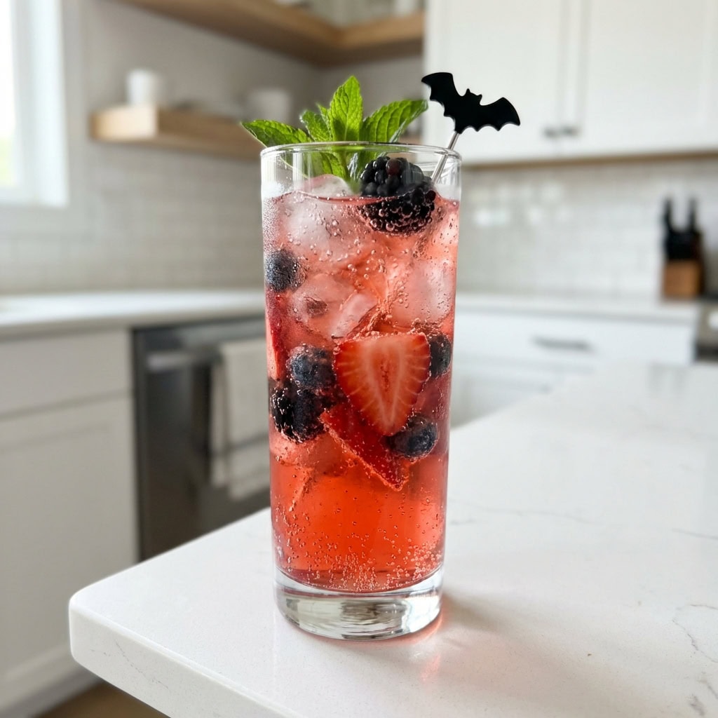 Bubbly Bat Berry Punch Mocktail Recipe