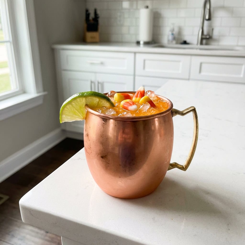 Candy Corn Mule Cocktail Recipe (3-Ingredient Only)