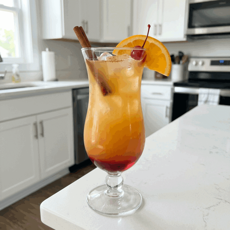 Cinnamon Vanilla Rum Punch Cocktail Recipe