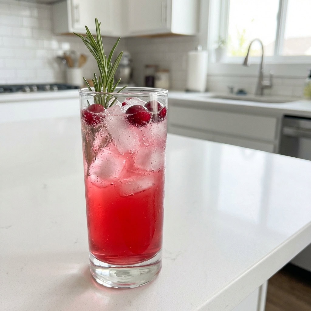 Cranberry Rosemary Gin Fizz Cocktail Recipe