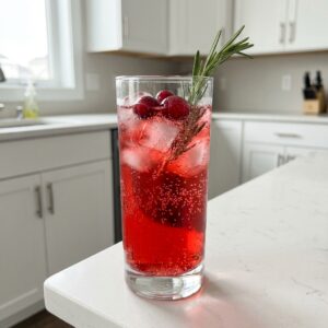 Cranberry Rosemary Spritzer Mocktail Recipe