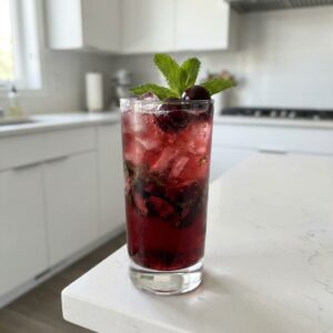 Dark Cherry Mojito Mocktail Recipe