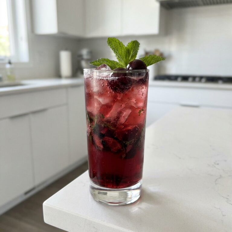 Dark Cherry Mojito Mocktail Recipe