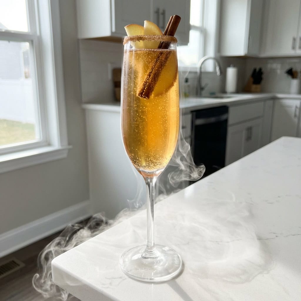 Dry Ice Apple Cider Mimosa Cocktail Recipe