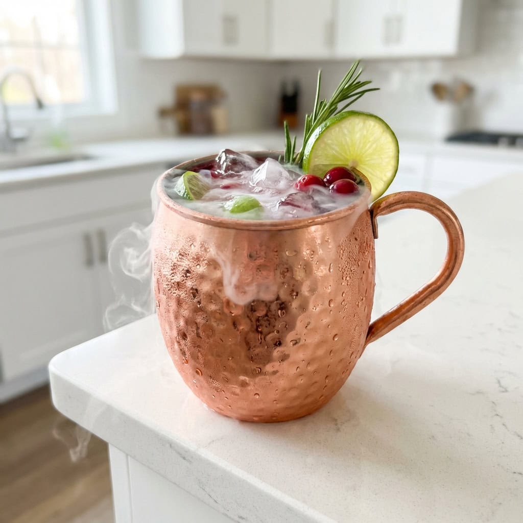 Dry Ice Cranberry Moscow Mule Cocktail Recipe