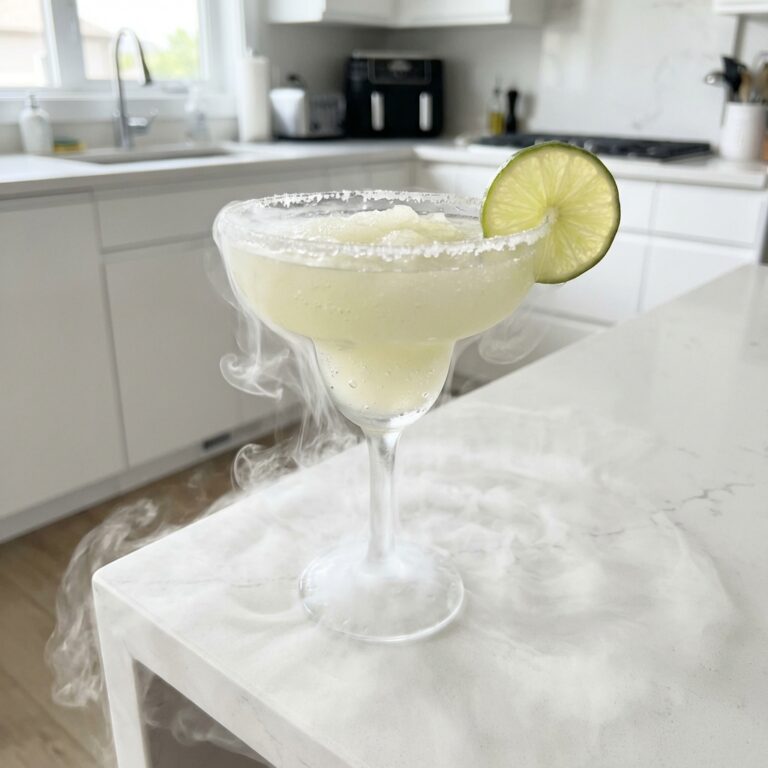 Dry Ice Fog Margarita with Lime and Tequila Cocktail Recipe