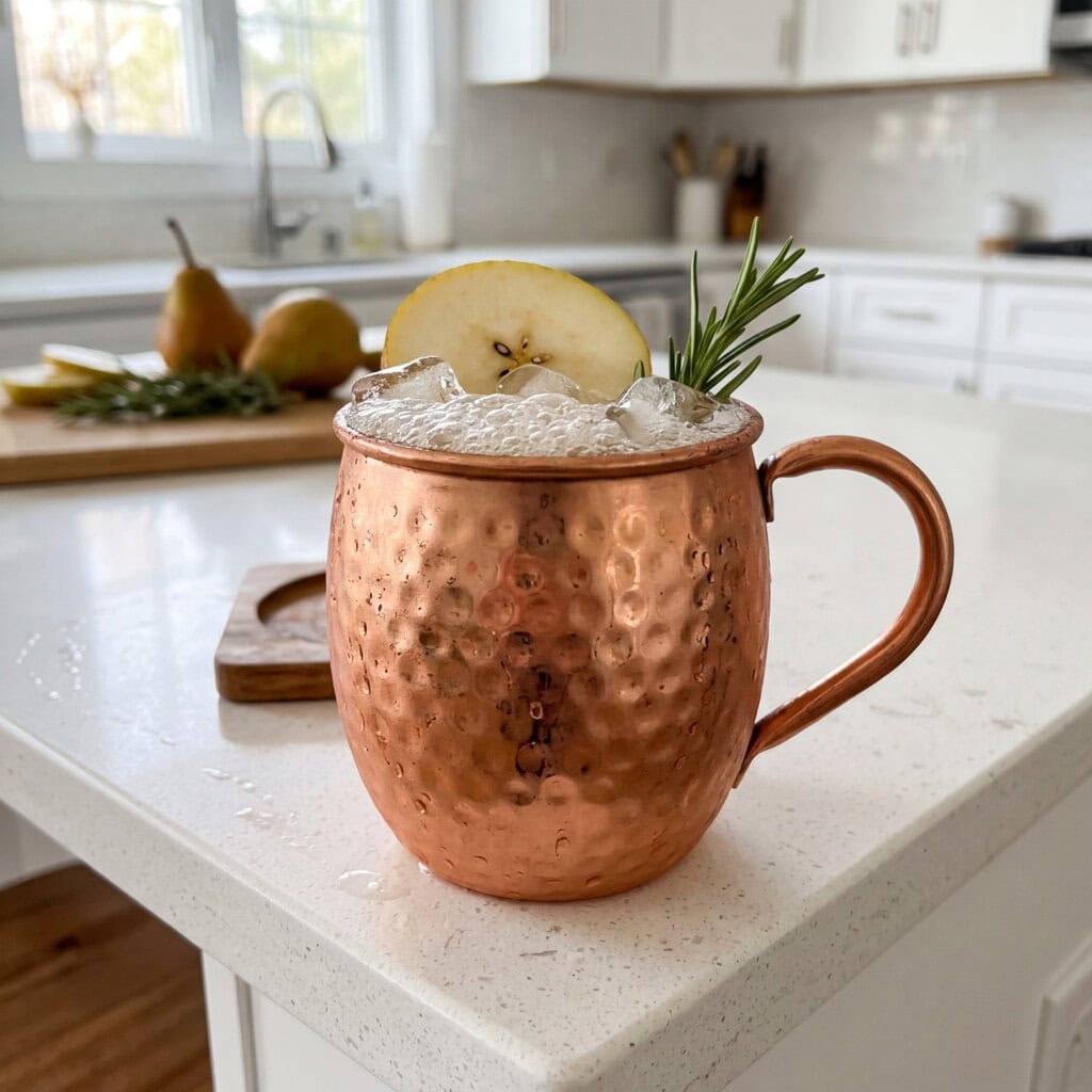 Ginger Pear Thanksgiving Mule Cocktail Recipe