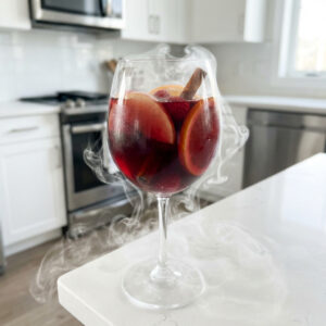 Haunted Sangria with Dry Ice Apple Slices Cocktail Recipe