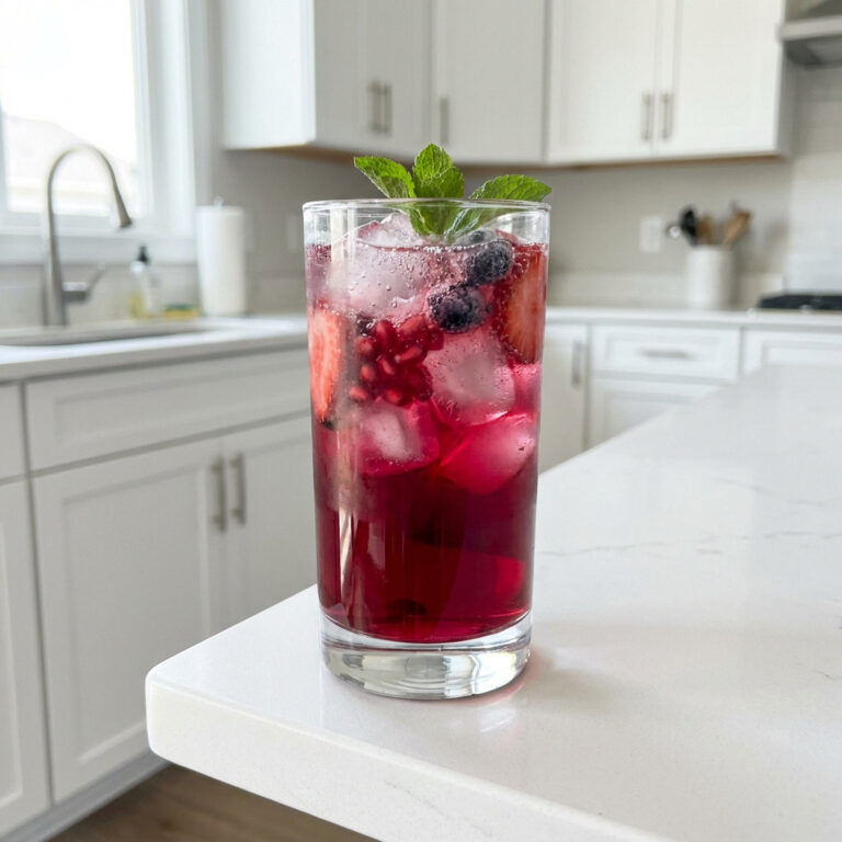 Hibiscus Pomegranate Cooler Mocktail Recipe