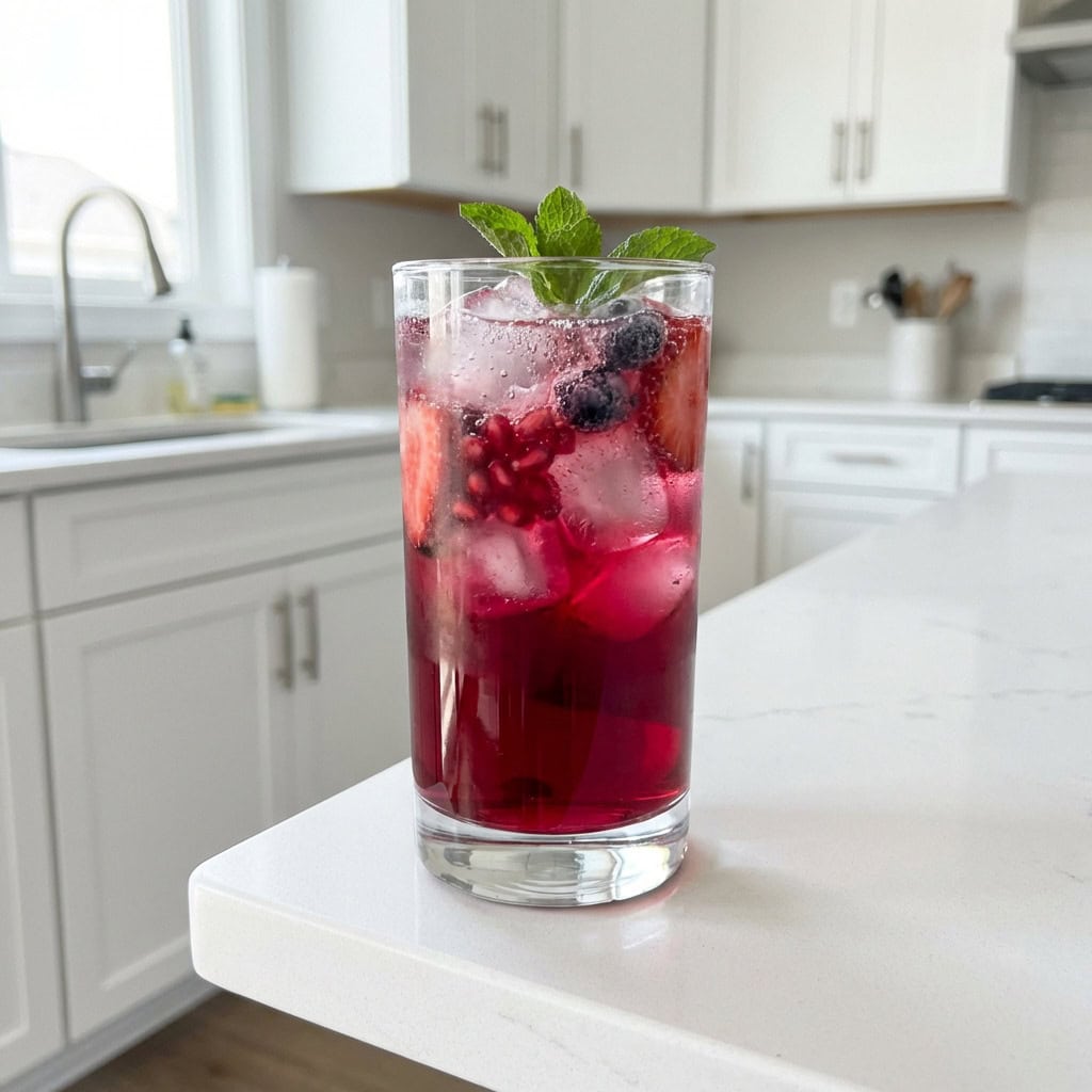 Hibiscus Pomegranate Cooler Mocktail Recipe