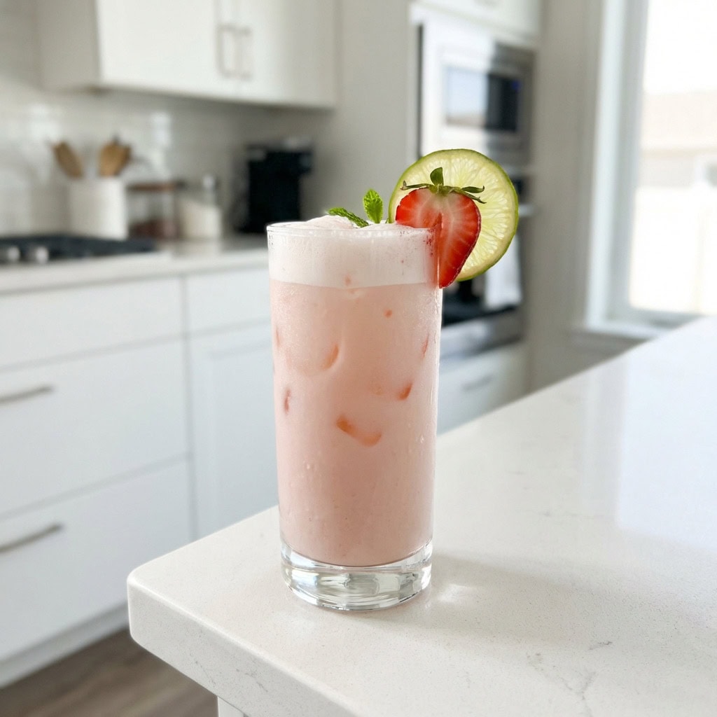 Pink Ghost Strawberry Drink Mocktail Recipe