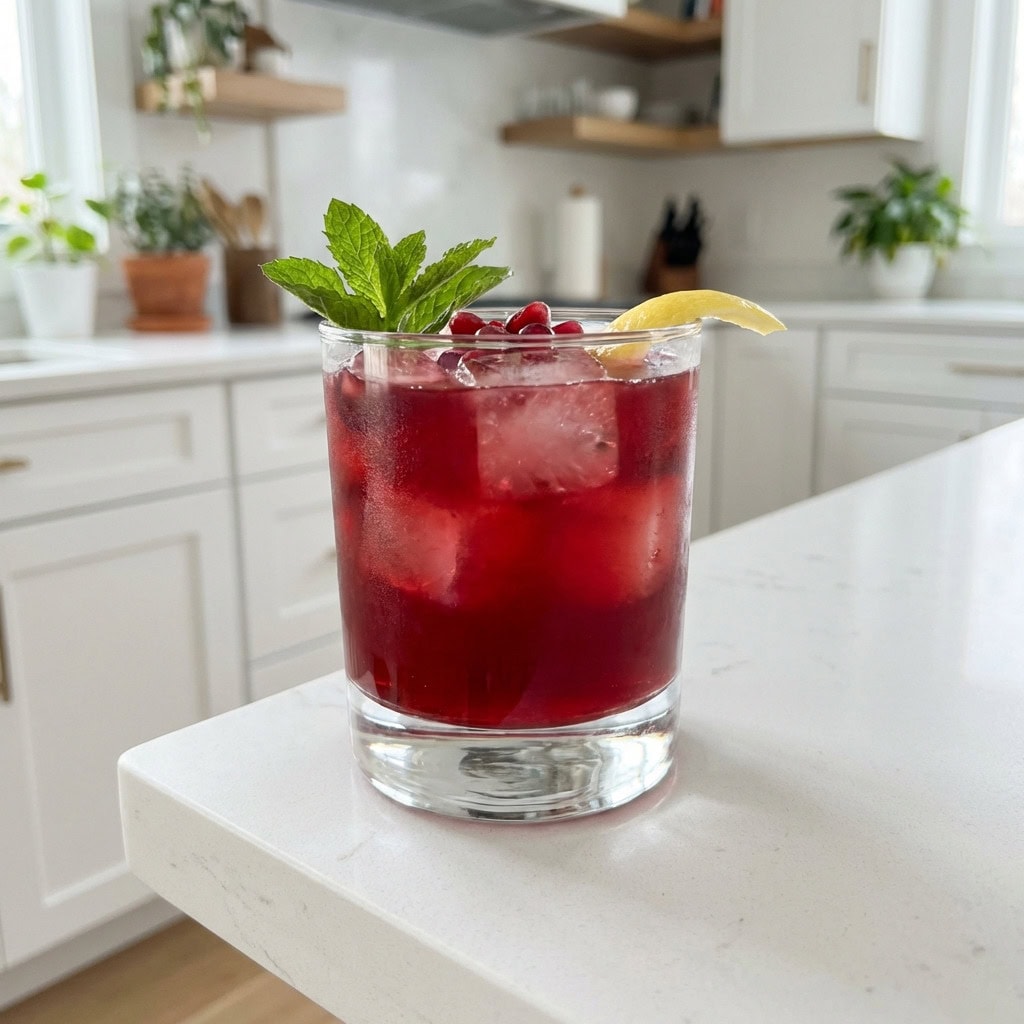 Pomegranate Whiskey Smash Cocktail Recipe