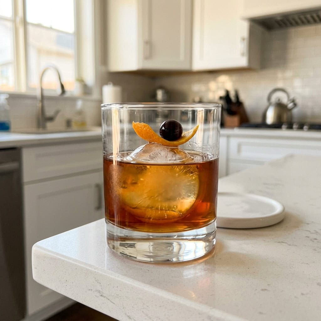 Smoky Bourbon Manhattan Cocktail Recipe