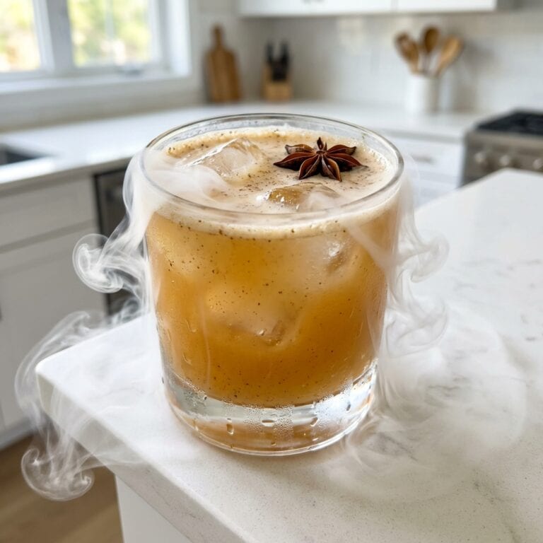 Spiced Pumpkin Whiskey Sour with Dry Ice Cocktail Recipe