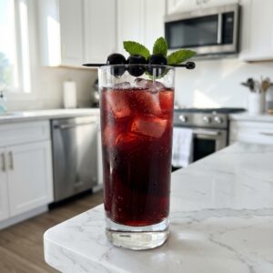 Spooky Black Cherry Bourbon Smash Cocktail Recipe