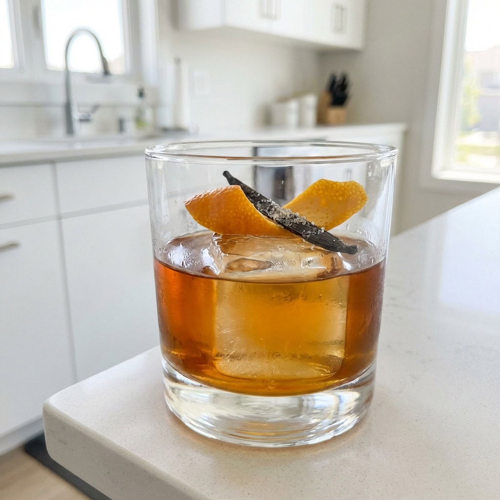 Vanilla Bourbon Old Fashioned Cocktail Recipe