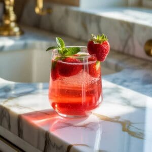 Screaming Strawberry Fizz Mocktail Recipe
