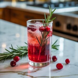 Cranberry Rosemary Spritzer Mocktail Recipe