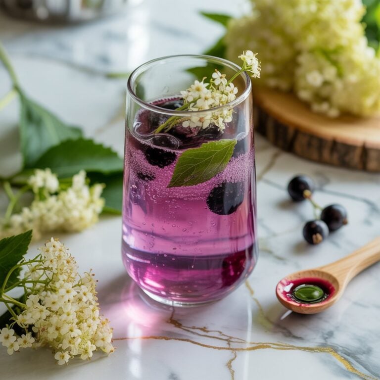 Elderflower Blackcurrant Cooler Mocktail Recipe