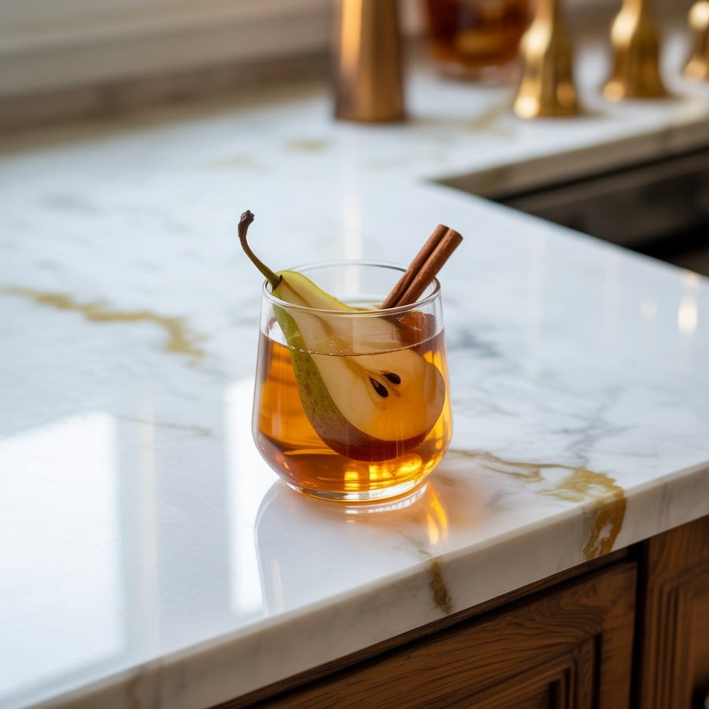 Spiced Pear Bourbon Fizz Cocktail Recipe