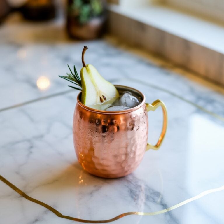 Ginger Pear Thanksgiving Mule Cocktail Recipe