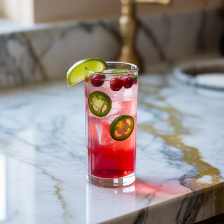 Cranberry Jalapeño Tequila Collins Cocktail Recipe