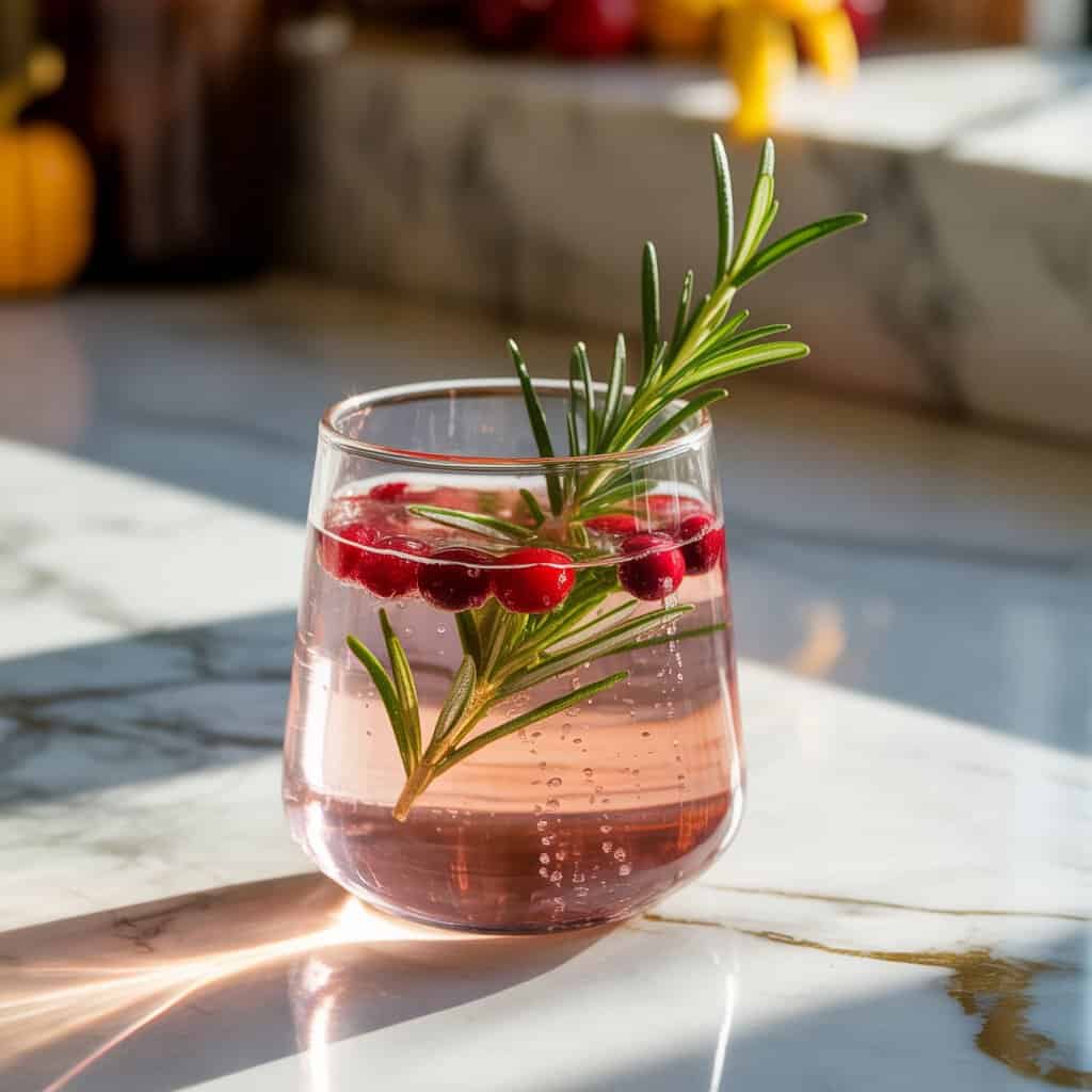 Cranberry Rosemary Gin Fizz Cocktail Recipe