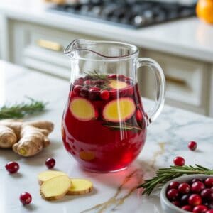 Ginger Cranberry Smash Mocktail Recipe