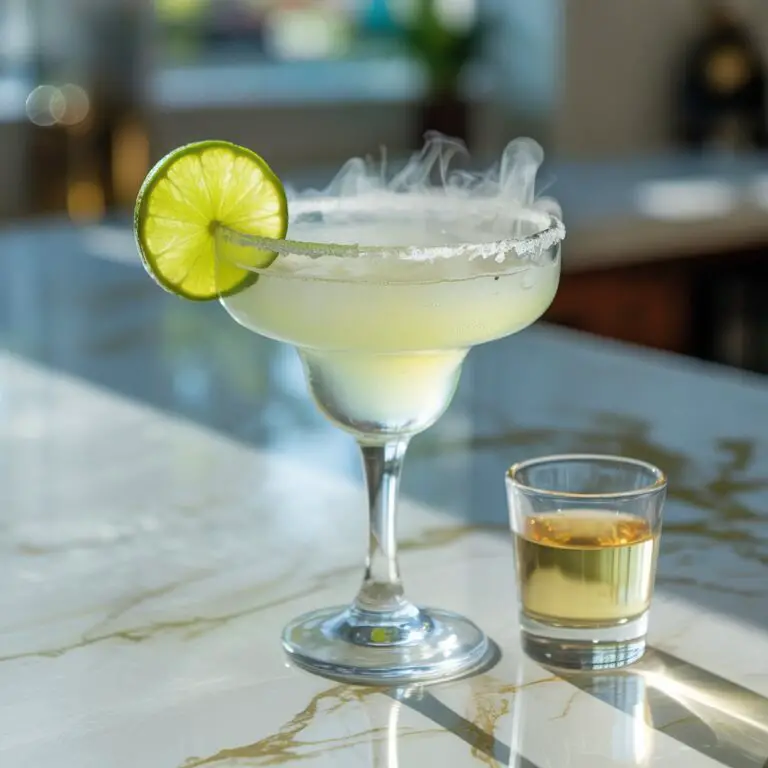 Dry Ice Fog Margarita with Lime and Tequila Cocktail Recipe