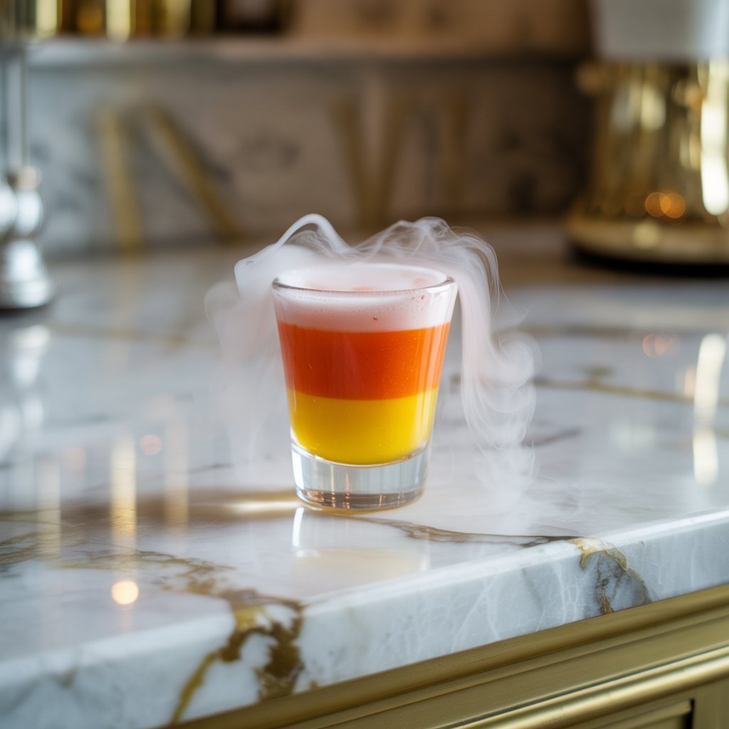 Dry Ice Candy Corn Shot Cocktail Recipe