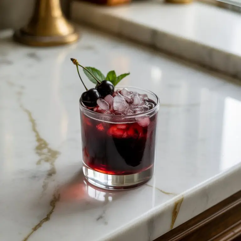 Spooky Black Cherry Bourbon Smash Cocktail Recipe