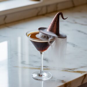 Witch Hat Espresso Martini with Dry Ice Cocktail Recipe