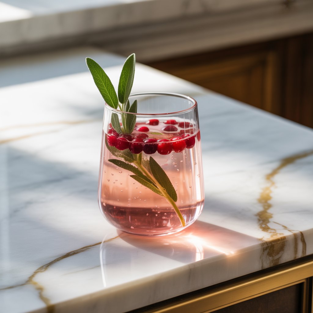 Cranberry Sage Gin Fizz Cocktail Recipe