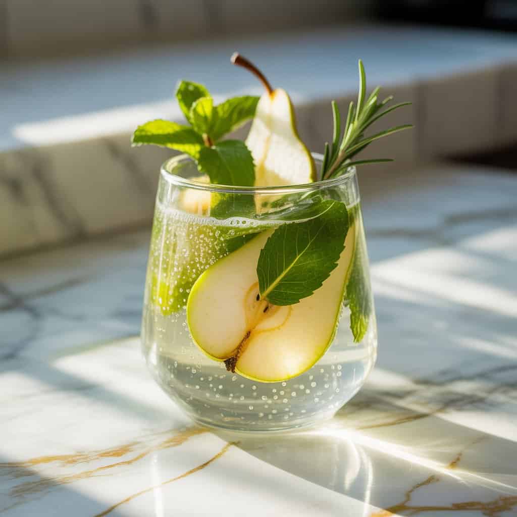 Sparkling Pear Mojito Mocktail Recipe