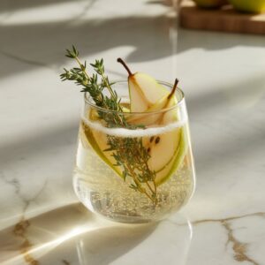 Pear and Thyme Sparkler Mocktail Recipe