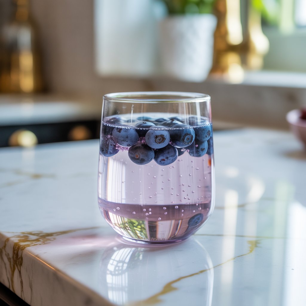 Blueberry Sparkling Water Mocktail Recipe