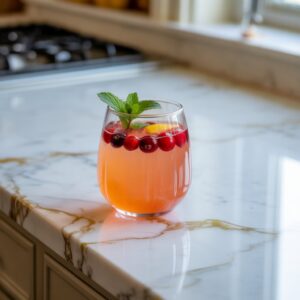 Peach Cranberry Cooler Mocktail Recipe