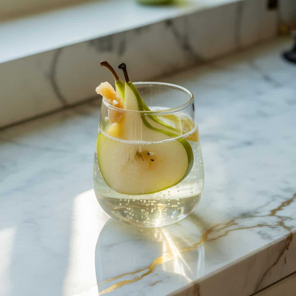 Ginger Pear Sparkler Mocktail Recipe