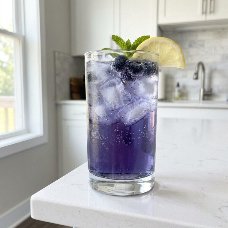 Blueberry Sparkling Water Mocktail Recipe