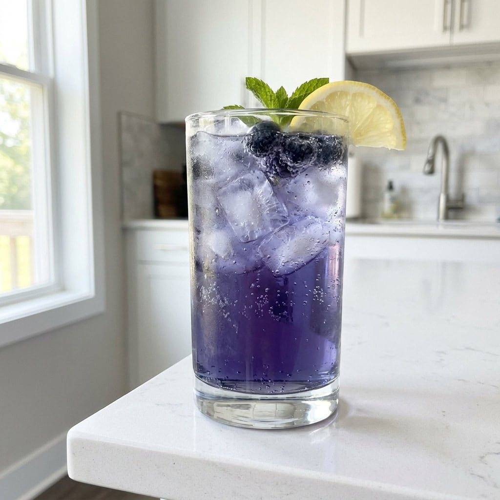 Blueberry Sparkling Water Mocktail Recipe