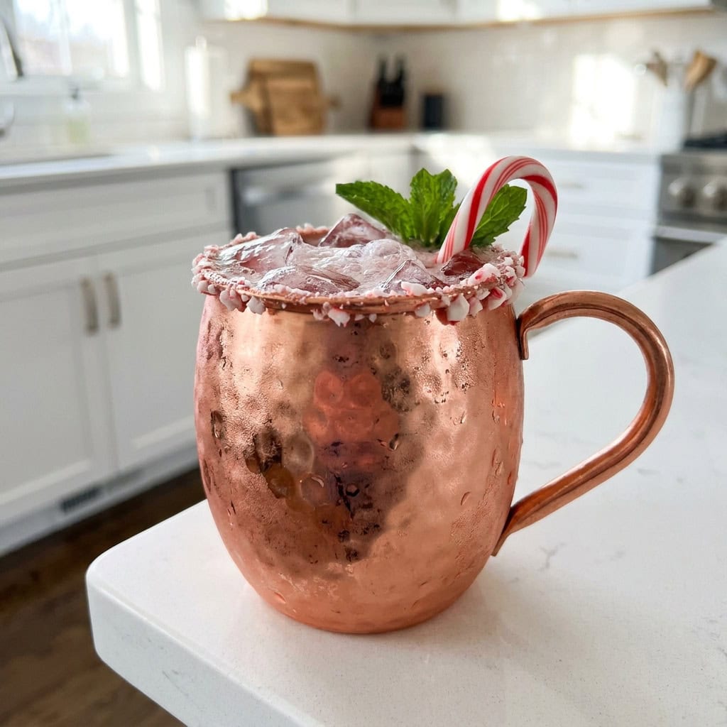 Candy Cane Peppermint Mule Cocktail Recipe