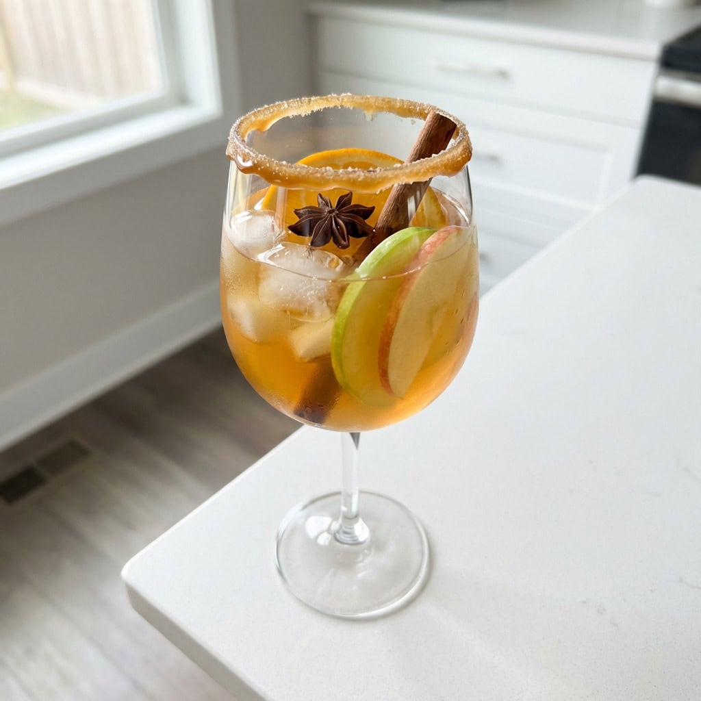 Caramel Apple Cider Sangria Cocktail Recipe