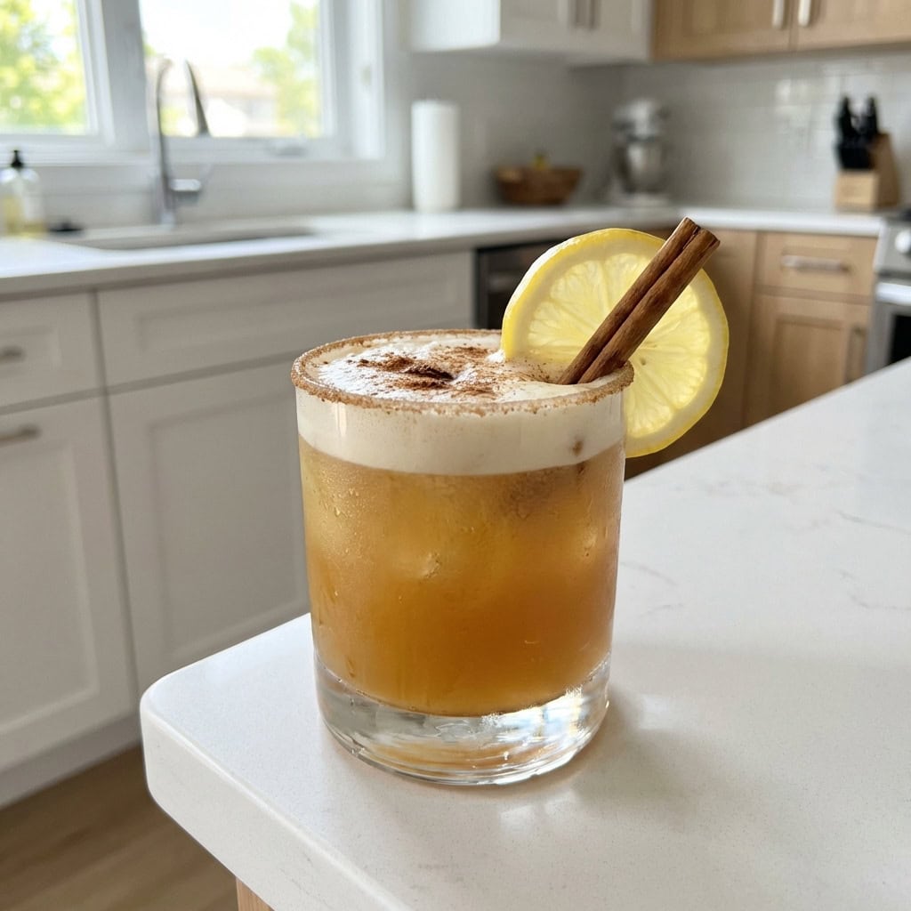 Cinnamon Honey Whiskey Sour Cocktail Recipe